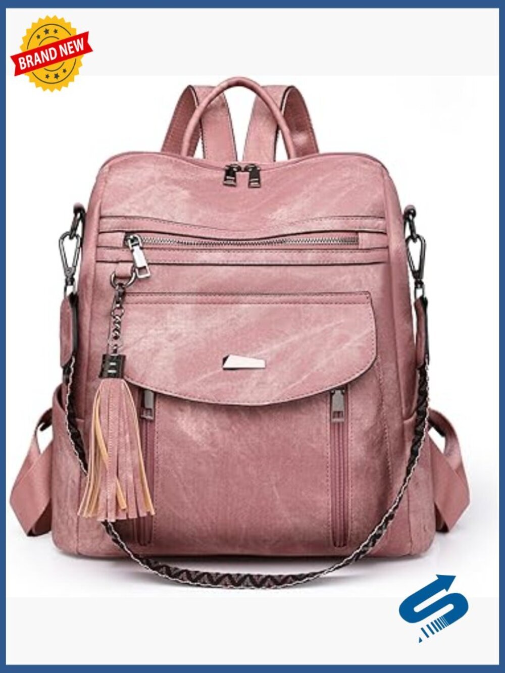 Faux Leather Backpack Purse Convertible Handbag Shoulder Bag Travel Work